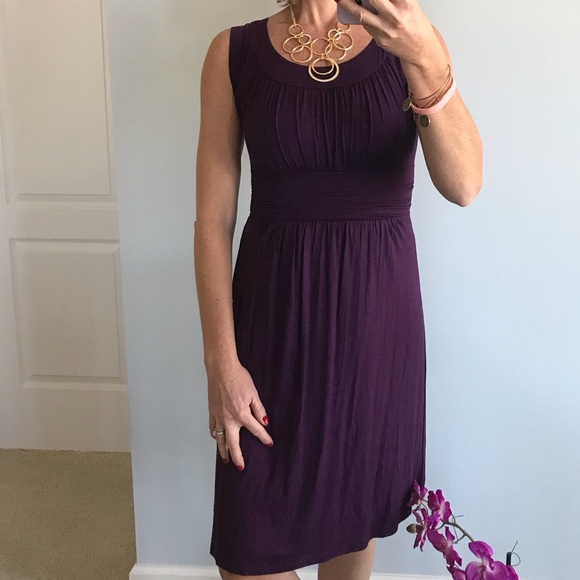 Purple Jersey Knit Sleeveless Dress - Picture 4 of 8